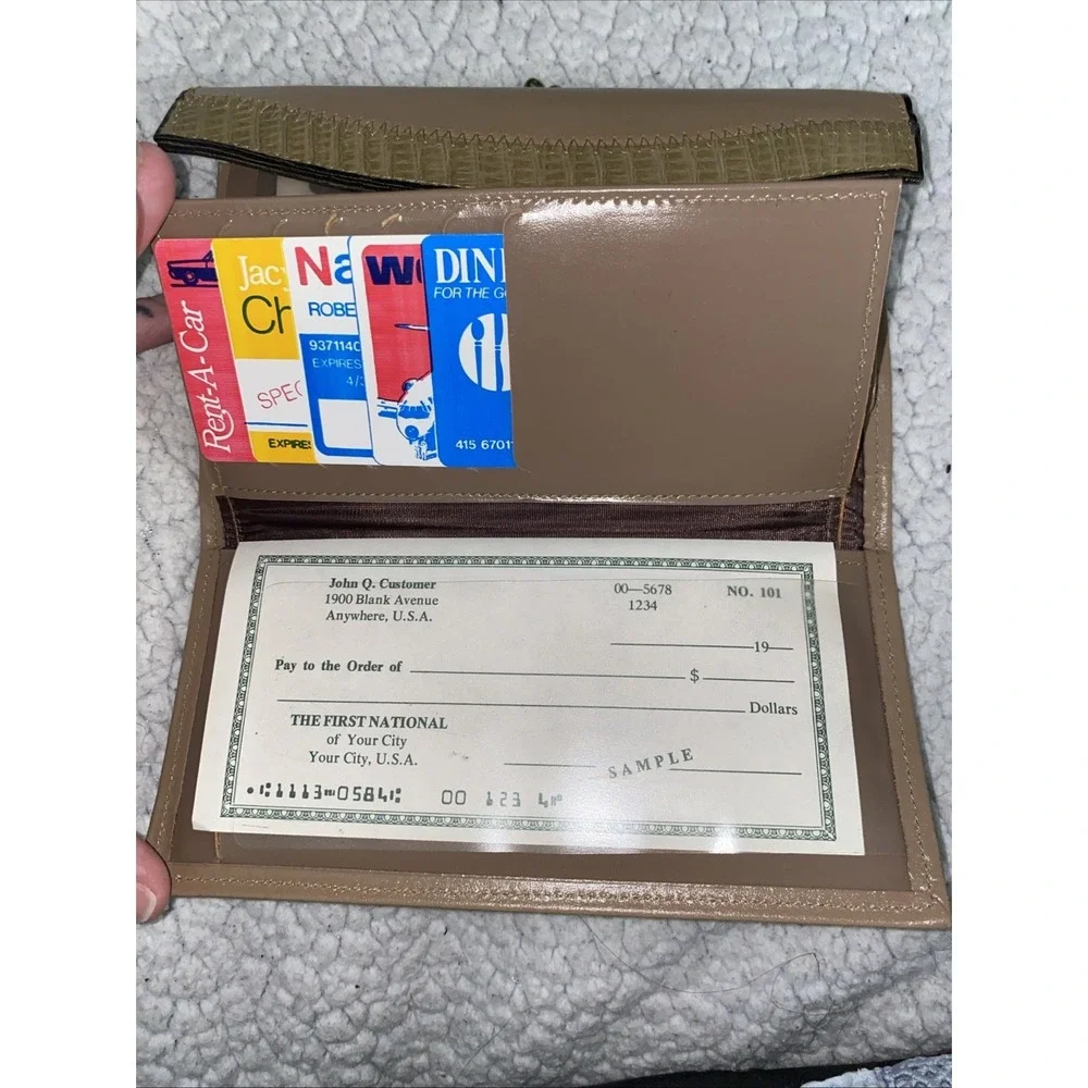 Vintage Genuine Glove Leather Wallet New Beige